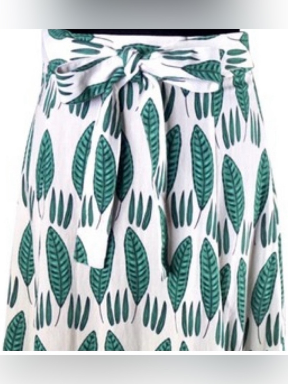 PEPALOVES Green Leaf Print A-Line Skirt - Women - Picture 6 of 8